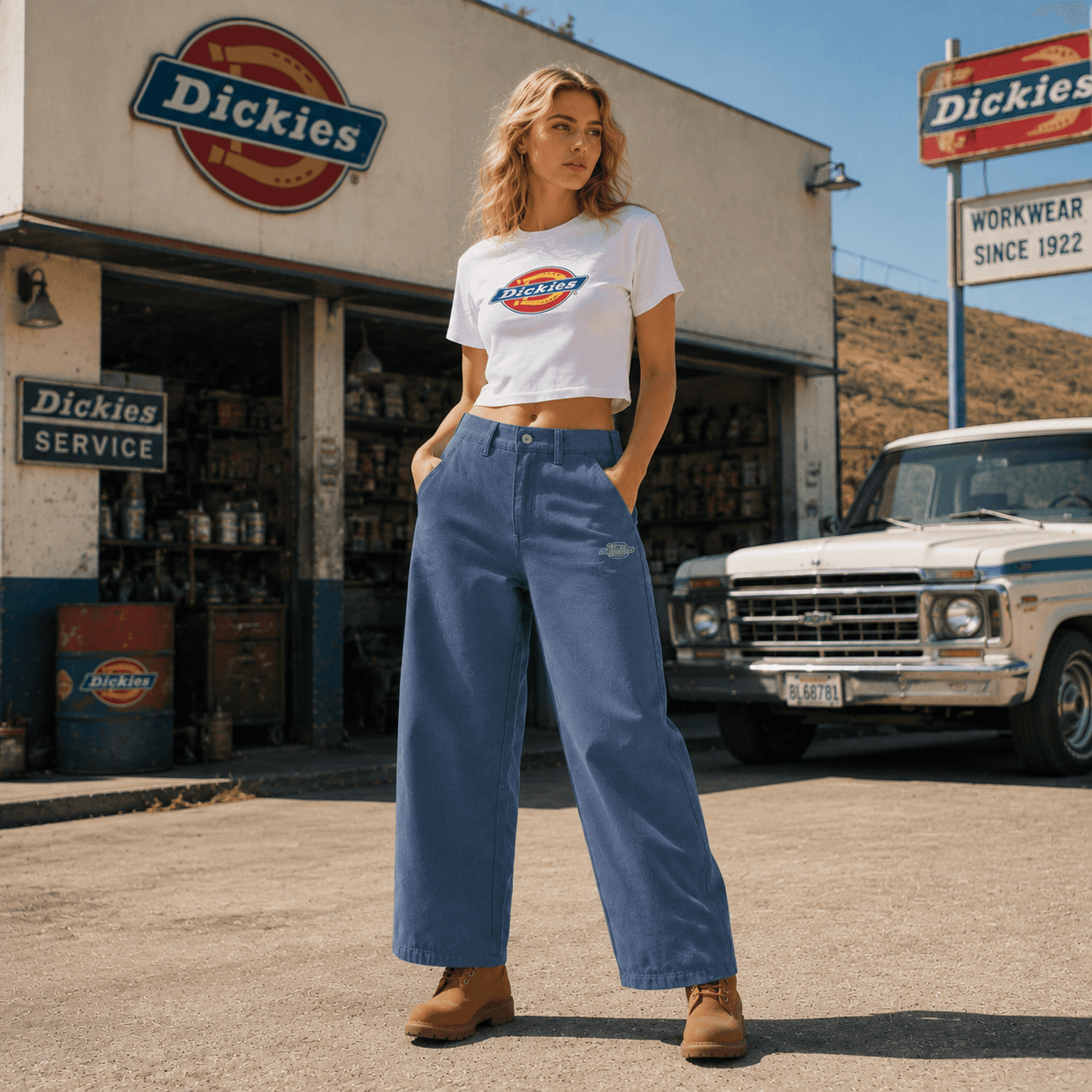 Штаны Dickies Винтажный Синий Женские Повседневные Брюки - изображение 3