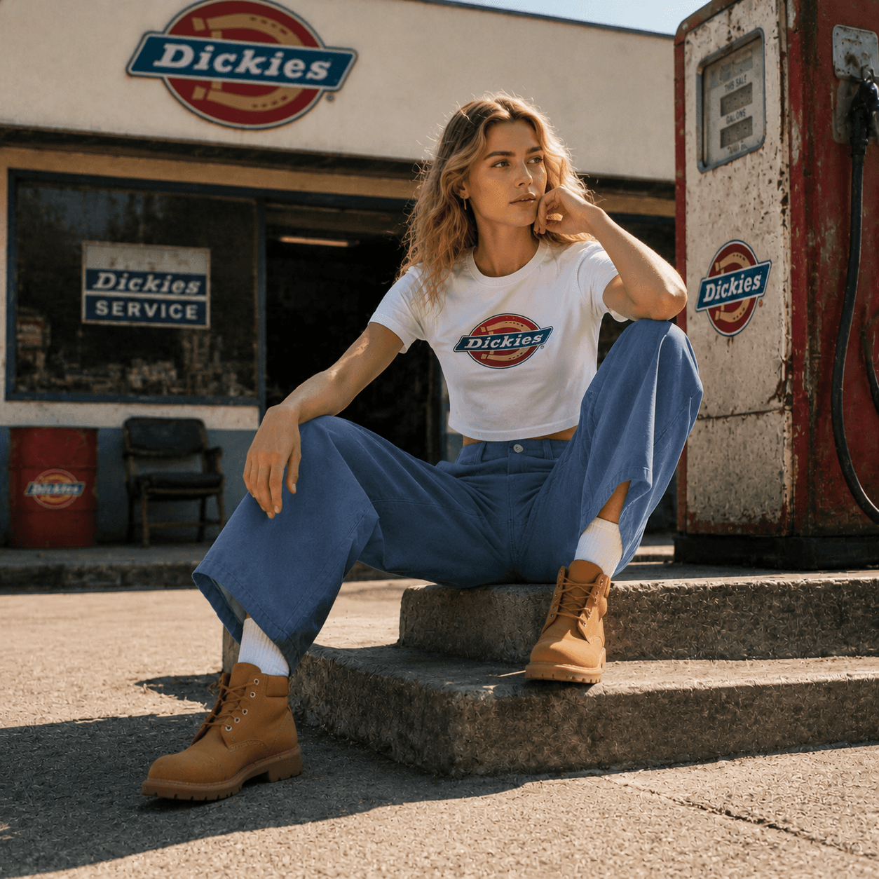 Штаны Dickies Винтажный Синий Женские Повседневные Брюки - изображение 5