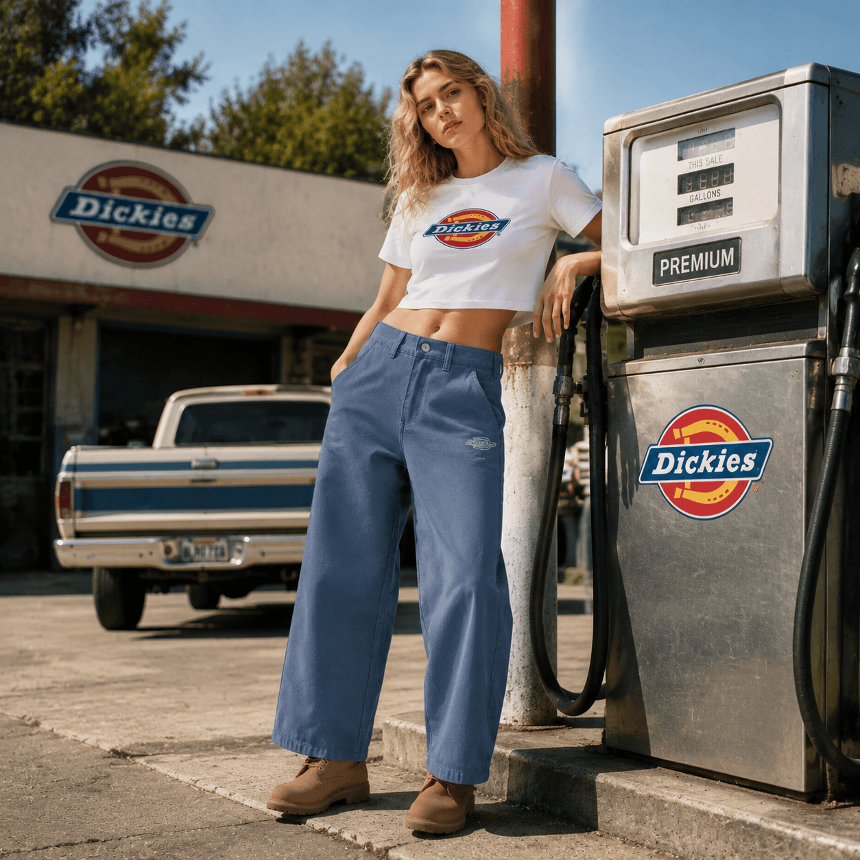Штаны Dickies Винтажный Синий Женские Повседневные Брюки - изображение 4