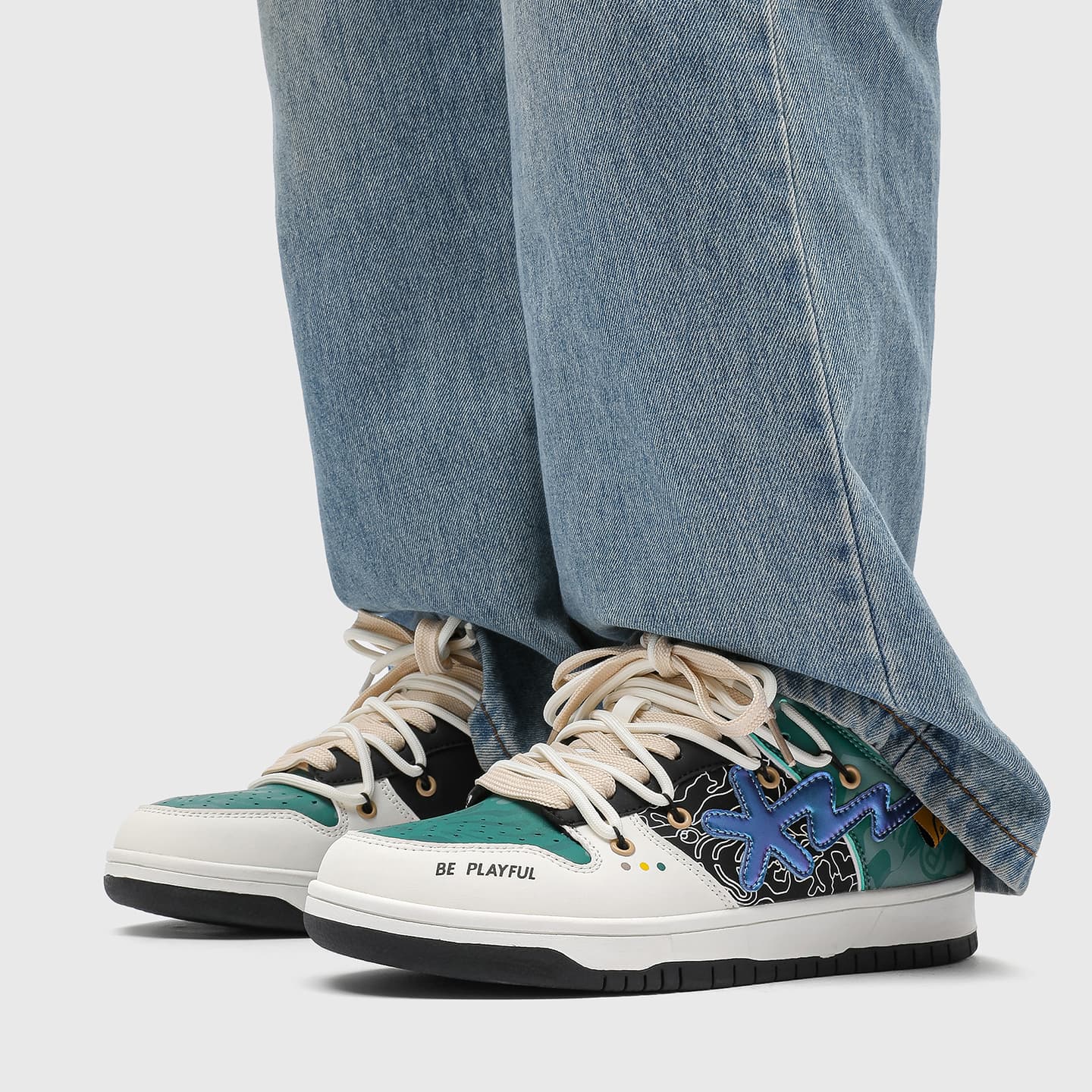 Кроссовки B.DUCK Hook Storm Lightning Мода Сияющий Роскошная Уличная Одежда Реверс Индивидуальный Трендовый Низкий Топ - изображение 6