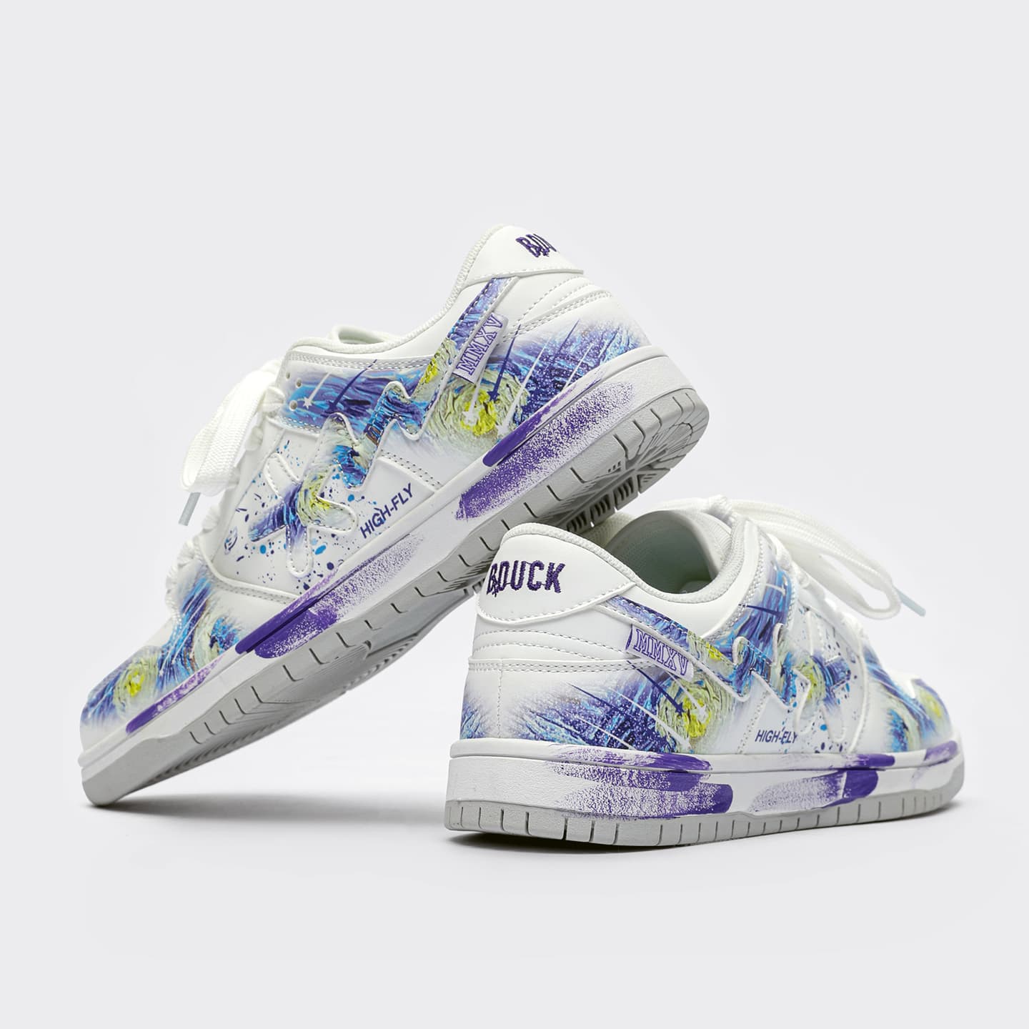 Кроссовки B.DUCK Hook Storm Lightning Ван Гог Звездная Ночь Бесконечное Звездное Небо Низкий Топ с увеличением высоты - изображение 3