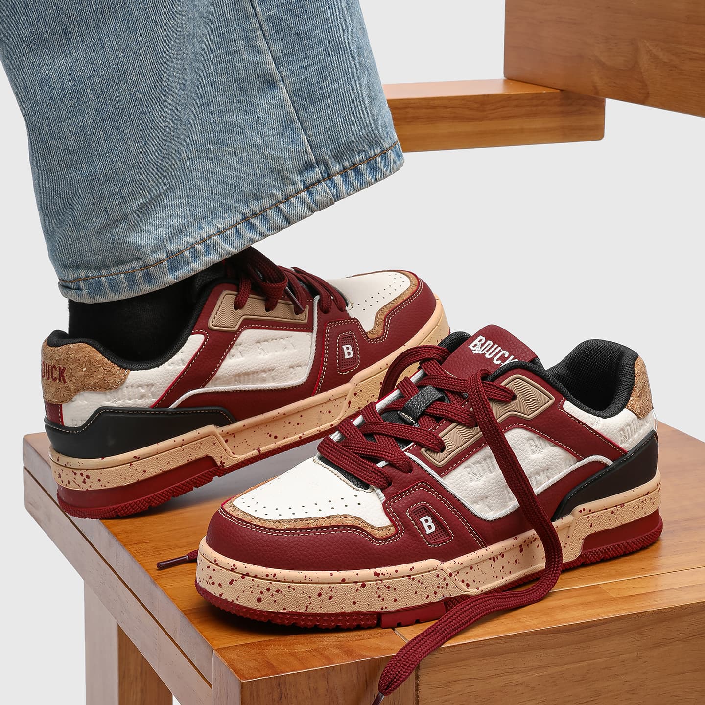 Кроссовки B.DUCK Galloping Horse Welcome Spring Collection TRAINER Принт Пара Уличный стиль Увеличение Высоты Низкий Топ - изображение 6