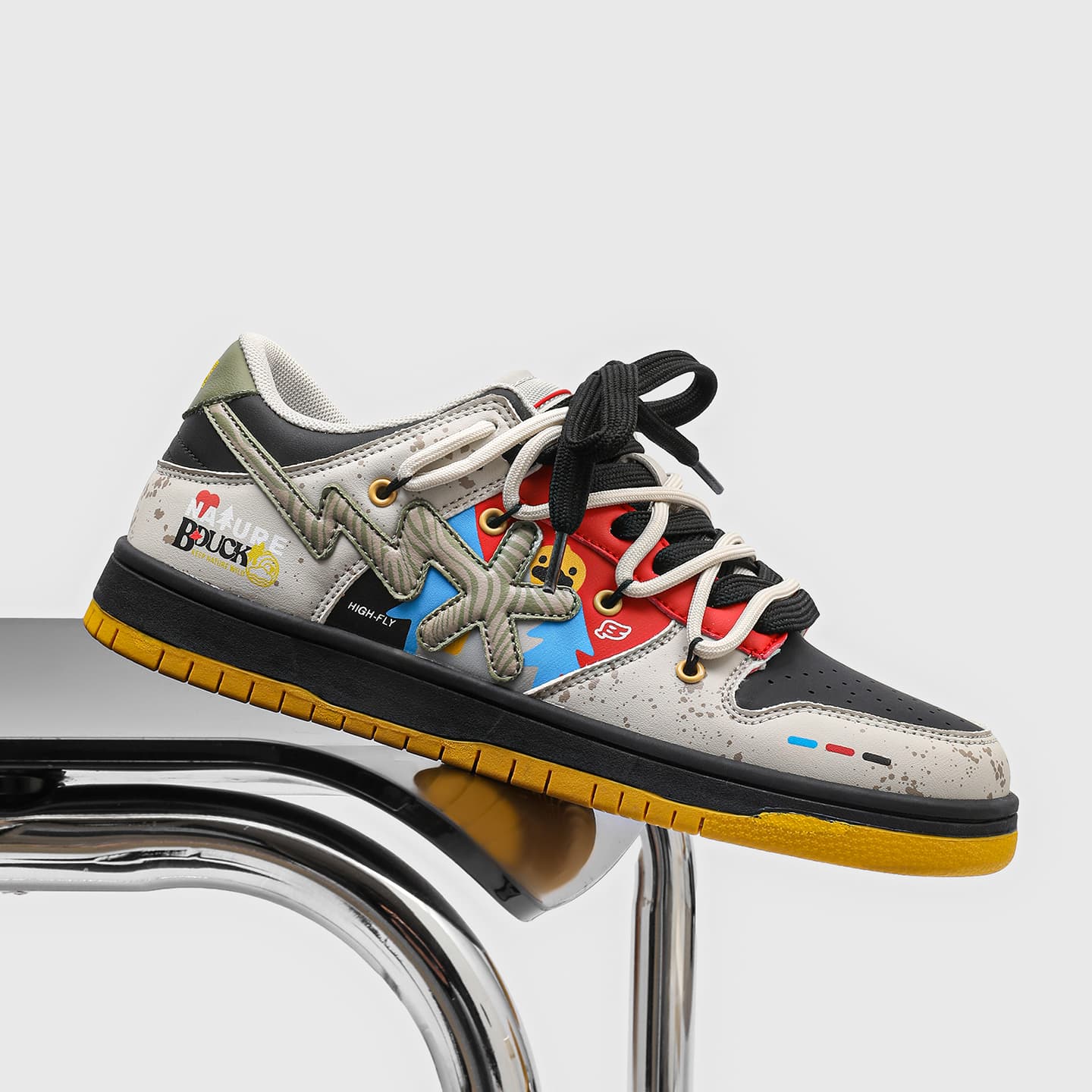 Кроссовки B.DUCK Hook Storm Lightning Летний Милый Мультяшный Дофаминовая Одежда Цветовые Блоки - изображение 3