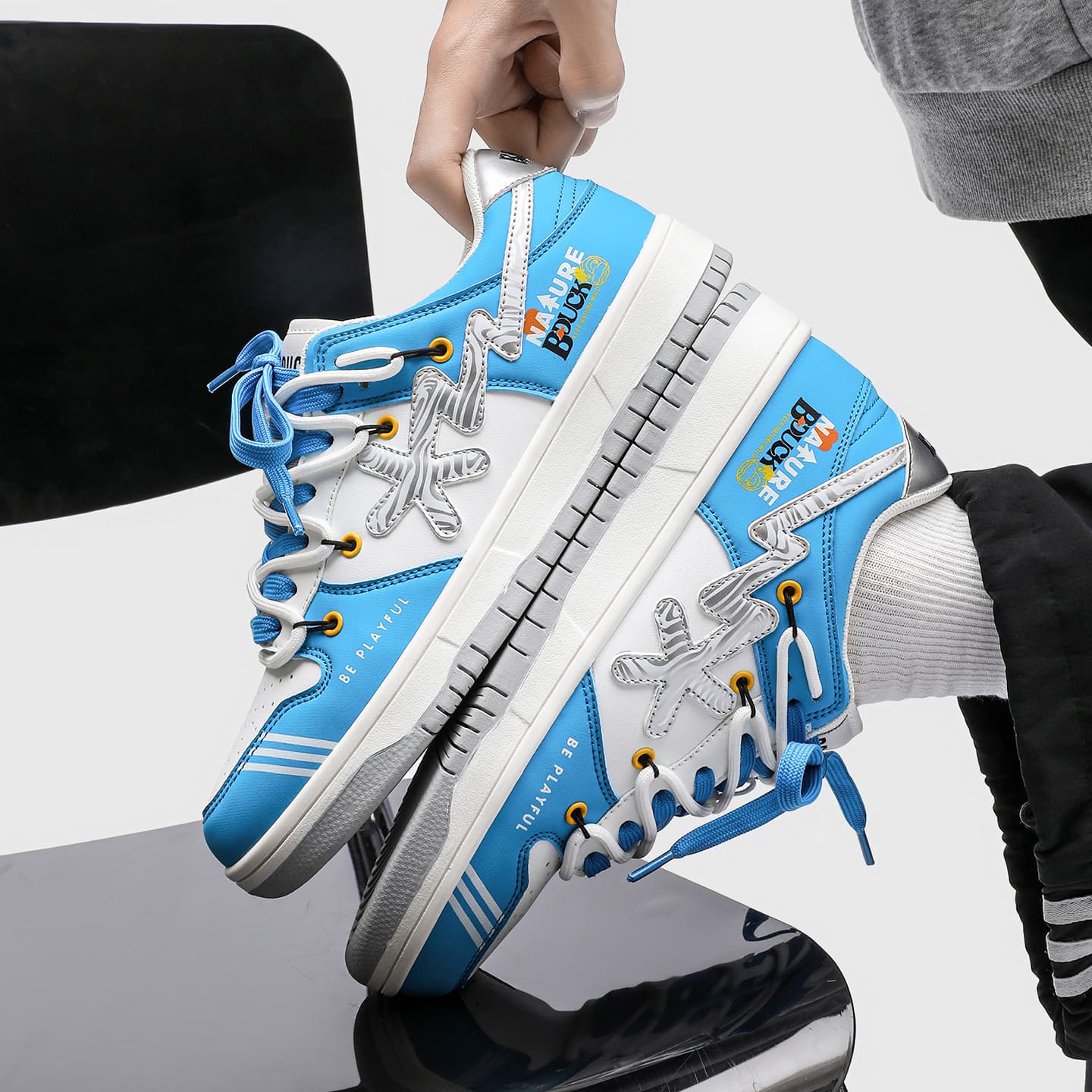 Кроссовки B.DUCK Hook Storm Lightning Хип-хоп Рэп Граффити Роскошная Уличная Одежда Минимализм Будущее Разобранный Стиль DUNK - изображение 4