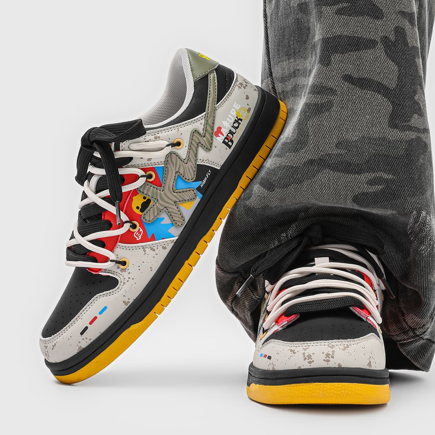 Кроссовки B.DUCK Hook Storm Lightning Летний Милый Мультяшный Дофаминовая Одежда Цветовые Блоки - изображение 5