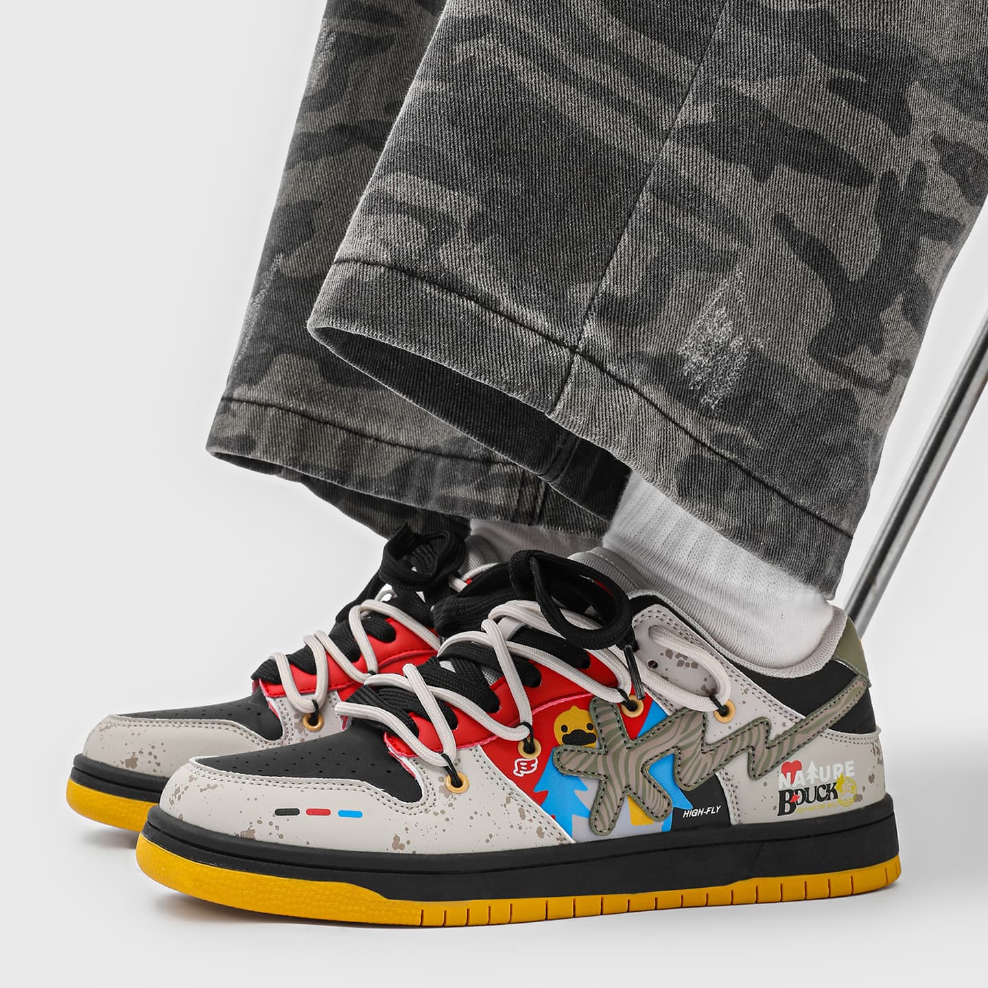Кроссовки B.DUCK Hook Storm Lightning Летний Милый Мультяшный Дофаминовая Одежда Цветовые Блоки - изображение 6