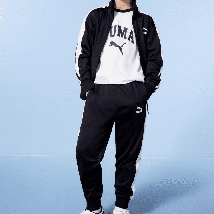 PUMA Повседневные спортивные костюмы SportstyleT7 Черный белый Унисекс - изображение 2