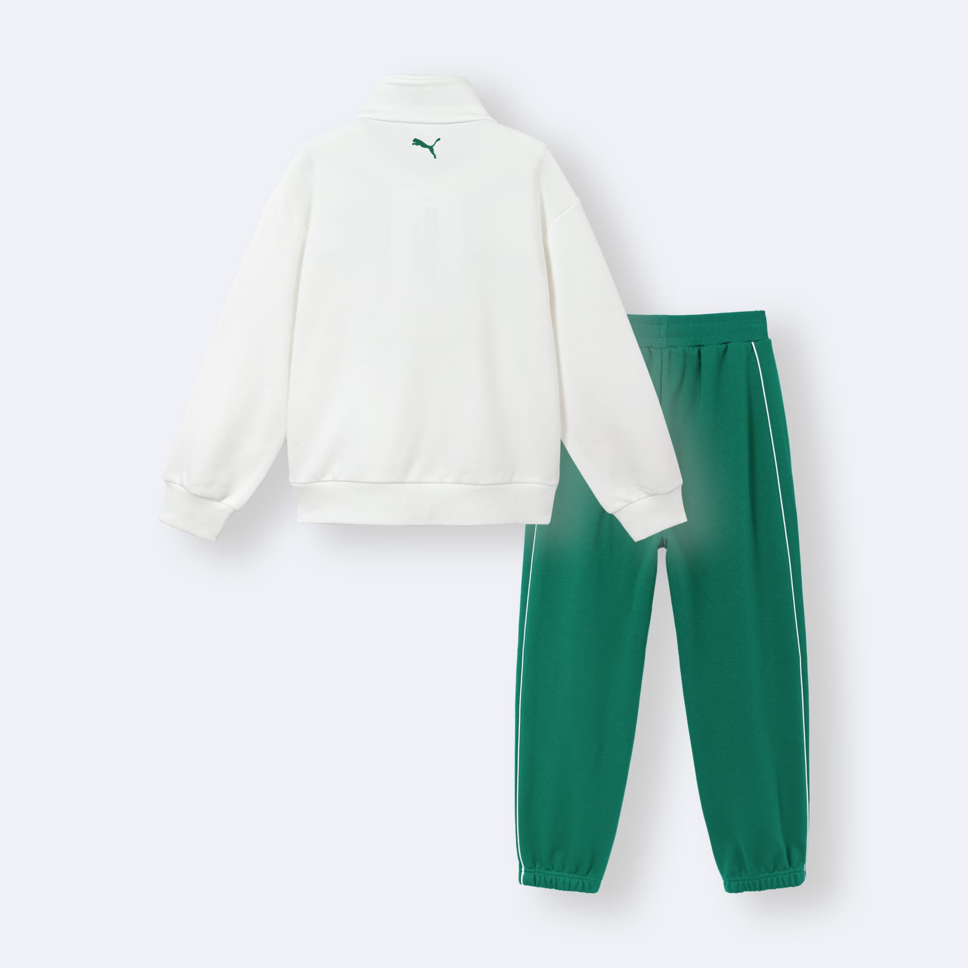 PUMA Зеленый белый Kids Повседневные спортивные костюмы Наборы - изображение 6