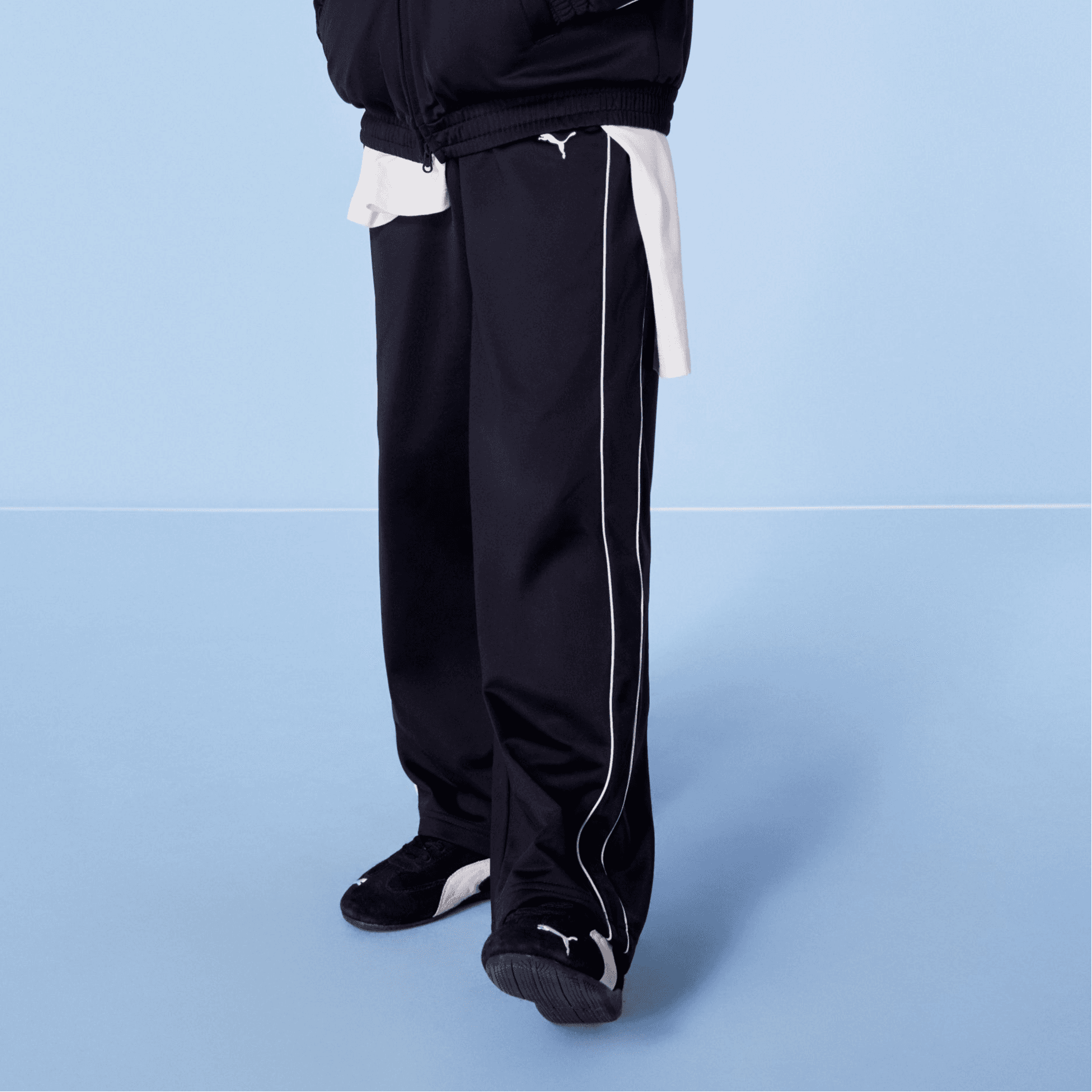 PUMA Sportstyle Умеренный Спортивные трикотажные брюки Осенний Унисекс Черный - изображение 3