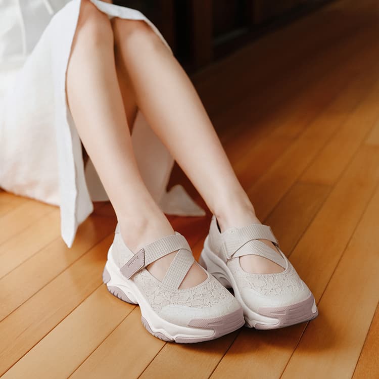 Skechers MOONHIKER Платформа Туфли Мэри Джейн Женские Бежевые - изображение 7