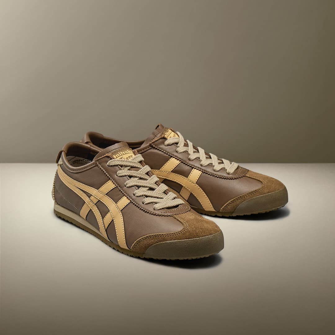 Кроссовки Onitsuka Tiger MEXICO 66 Спортивный ретро стиль Низкий верх Повседневная обувь Унисекс Коричневый - изображение 9