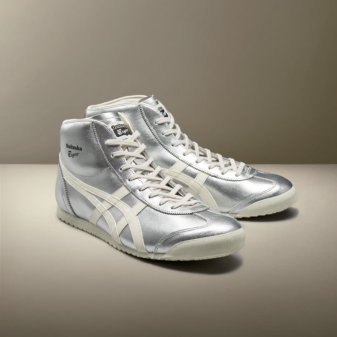 Кроссовки Onitsuka Tiger Mexico Mid Runner Устойчивый к истиранию MID Повседневная обувь Унисекс Серебряный - изображение 7