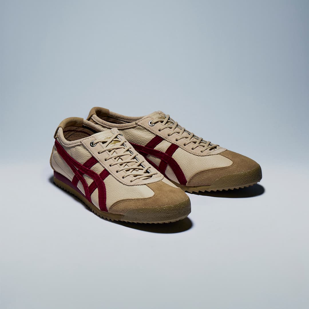 Кроссовки Onitsuka Tiger MEXICO 66 SD VIN Классический винтаж Low Топ Повседневная обувь Унисекс Бежевый бордовый Цвет - изображение 8