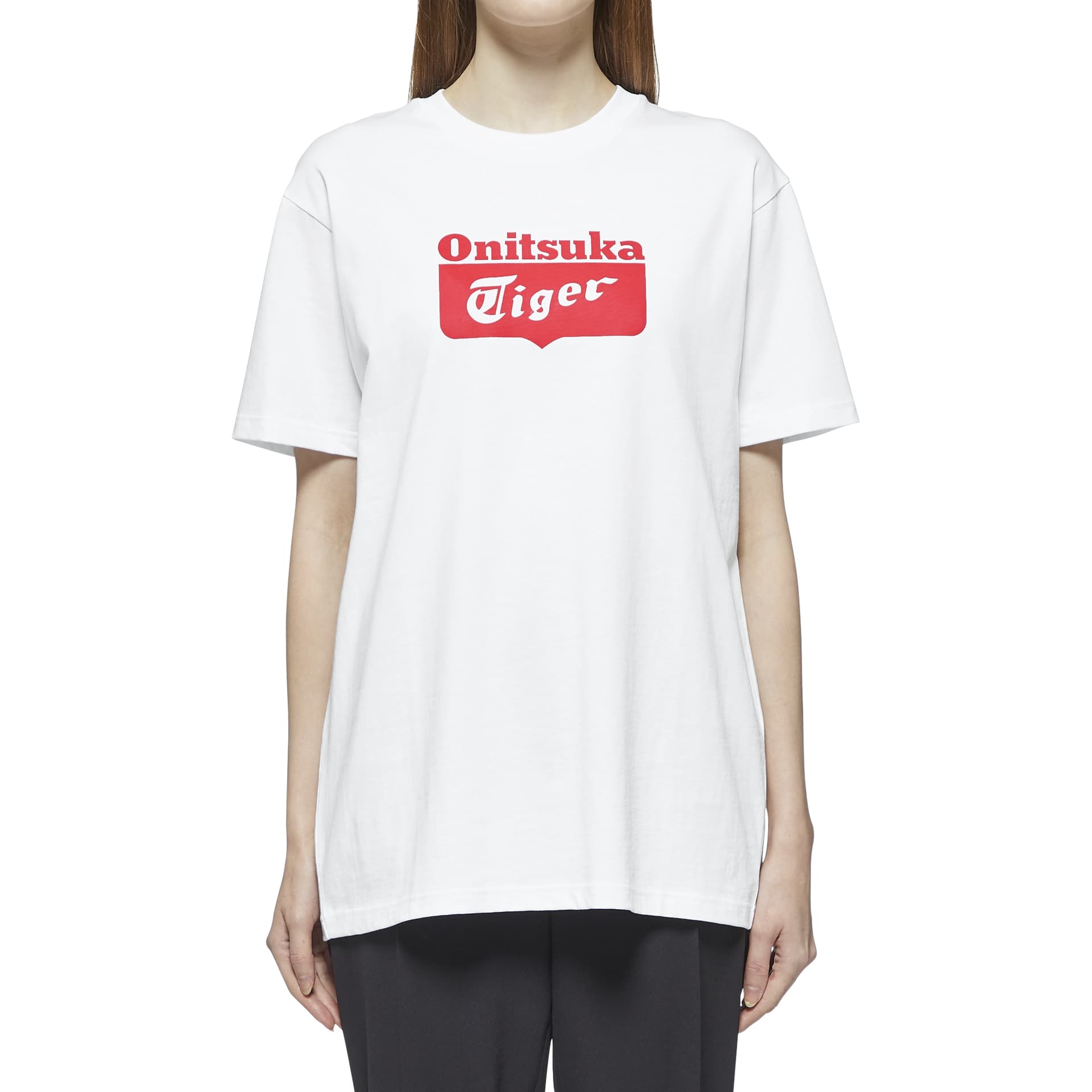 Футболка Onitsuka Tiger Логотип Футболка Короткий Рукав Т-Рубашка Унисекс Белая Красная - изображение 7