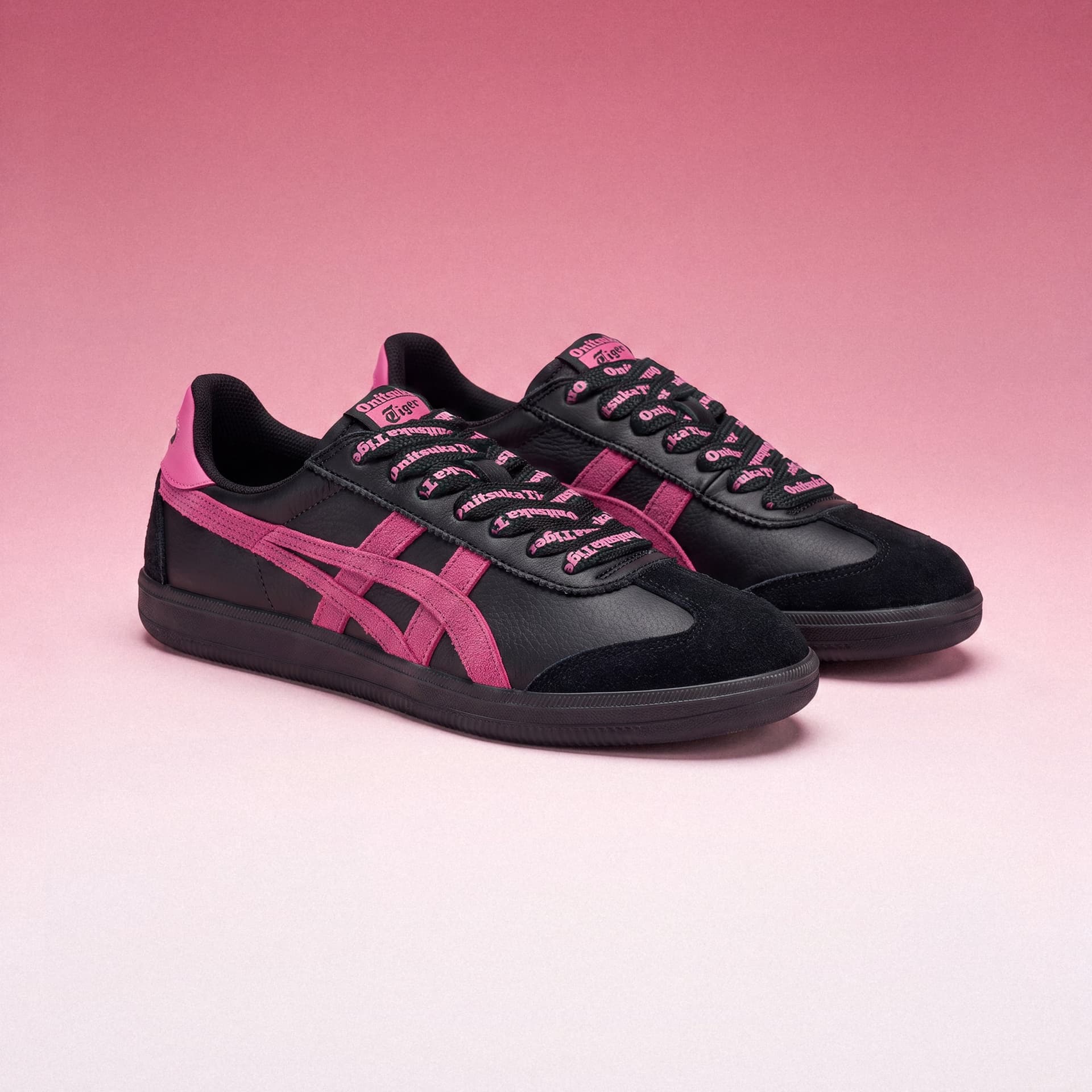 Кроссовки Onitsuka Tiger Tokuten Кеды немецкой армии (GAT) Low Топ Черный розовый Унисекс - изображение 8