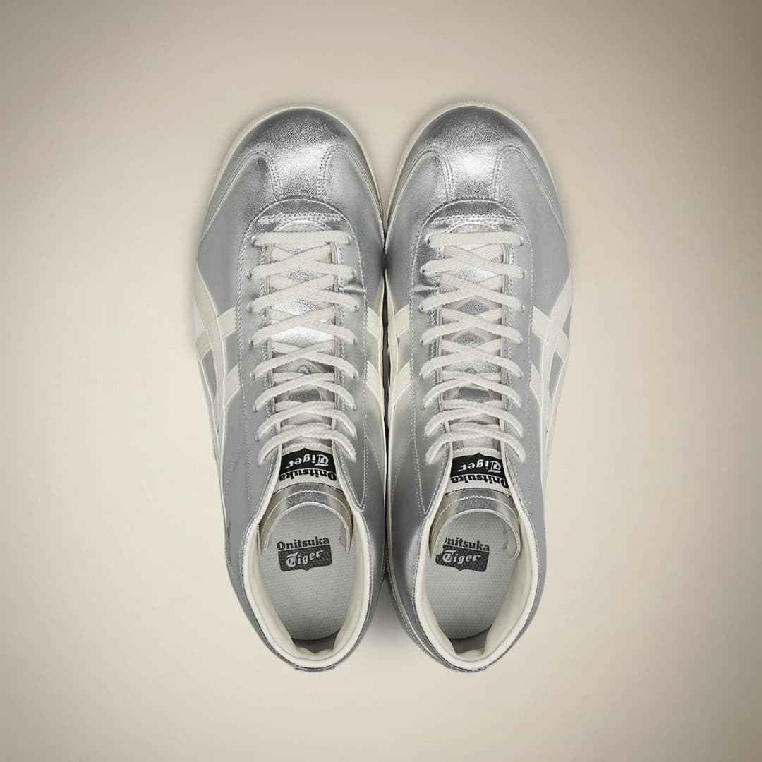 Кроссовки Onitsuka Tiger Mexico Mid Runner Устойчивый к истиранию MID Повседневная обувь Унисекс Серебряный - изображение 6