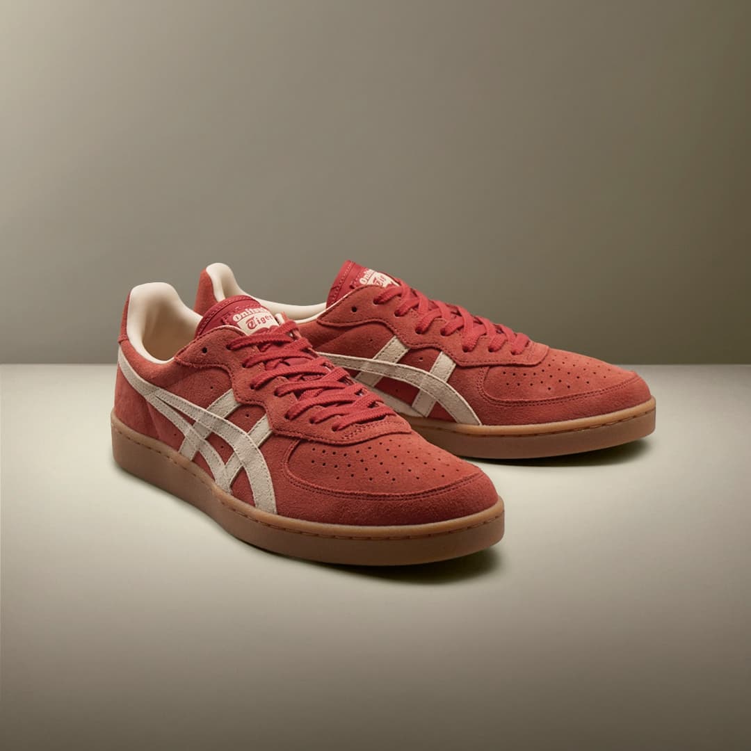Кроссовки Onitsuka Tiger GSM Лоу-топы Скейтборд Обувь Унисекс Кирпично-красный Бежевый - изображение 8