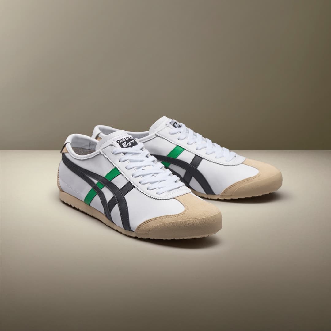 Кроссовки Onitsuka Tiger MEXICO 66 Повседневная обувь Низкий Топ Белый Черный Зеленый Унисекс - изображение 8