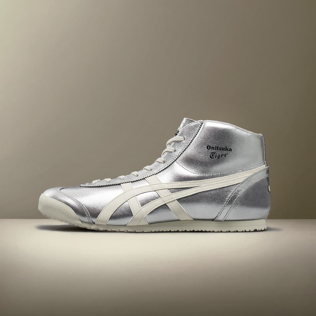 Кроссовки Onitsuka Tiger Mexico Mid Runner Устойчивый к истиранию MID Повседневная обувь Унисекс Серебряный - изображение 8
