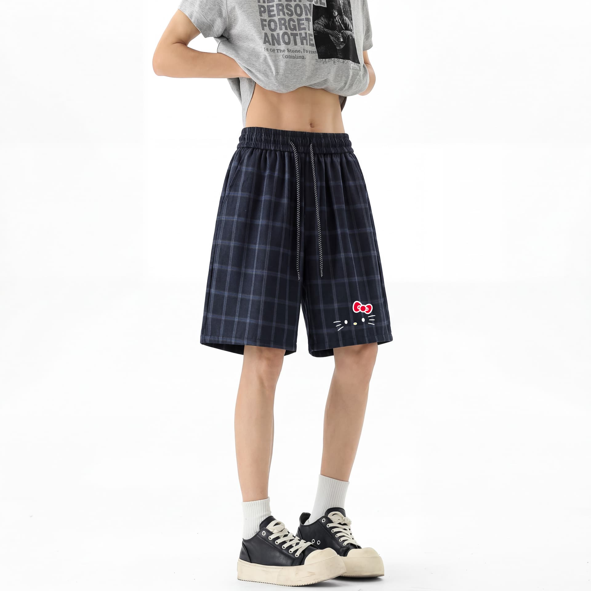 Шорты Sanrio Hello Kitty Blue Unisex Casual Shorts Санрио Hello Kitty Синий Унисекс Повседневные Шорты - изображение 4