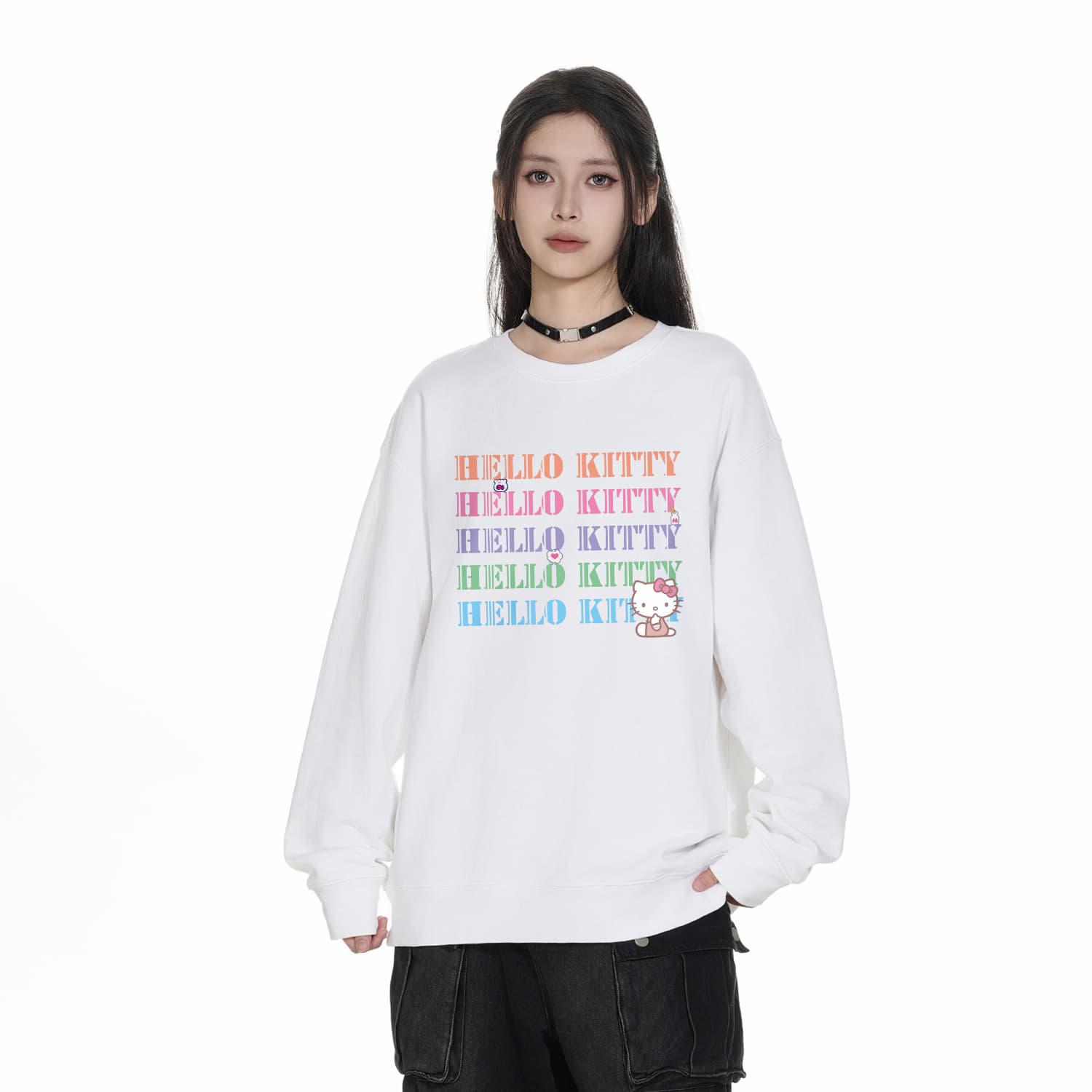 Худи Sanrio x Hello Kitty Hello Kitty Dessert Baking SS25 Худи-ханьфу Унисекс - изображение 4