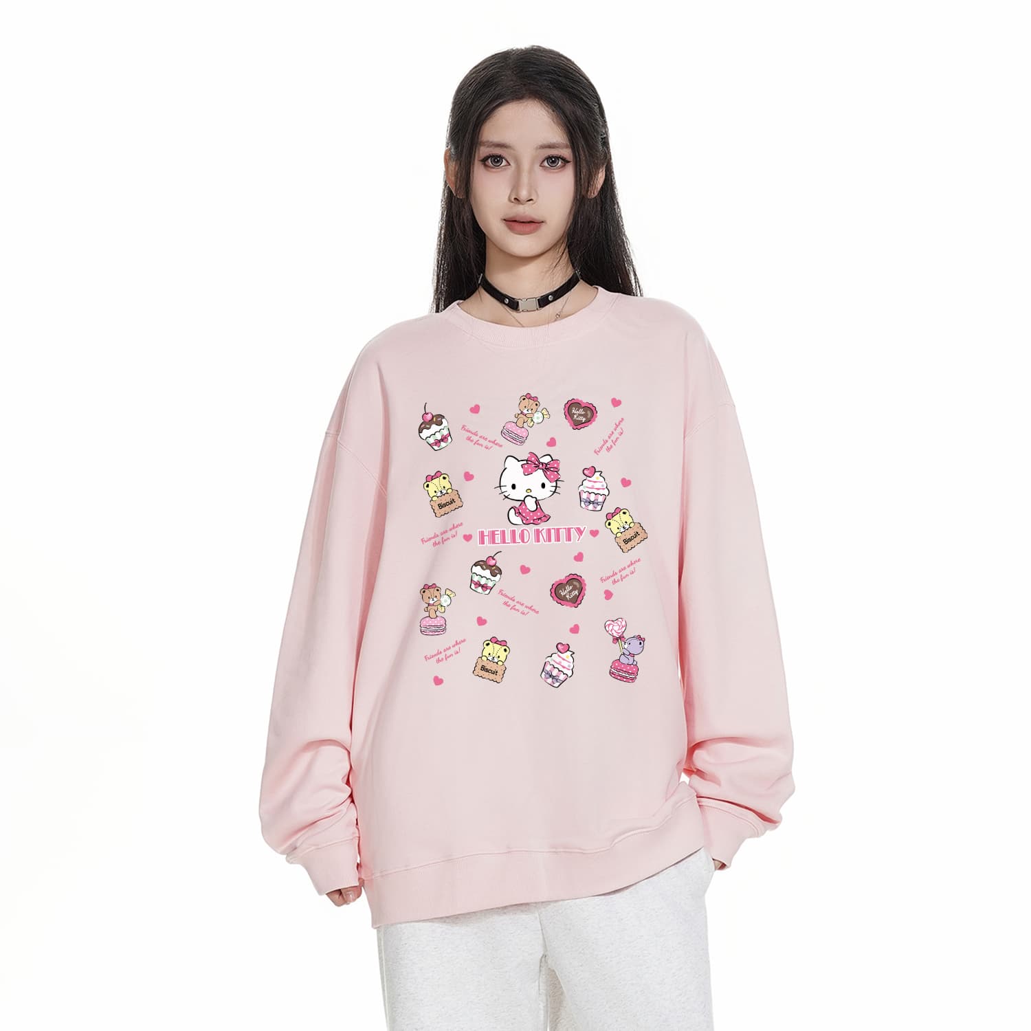 Худи Sanrio x Hello Kitty Hello Kitty Dessert Baking SS25 Худи-ханьфу Унисекс - изображение 5