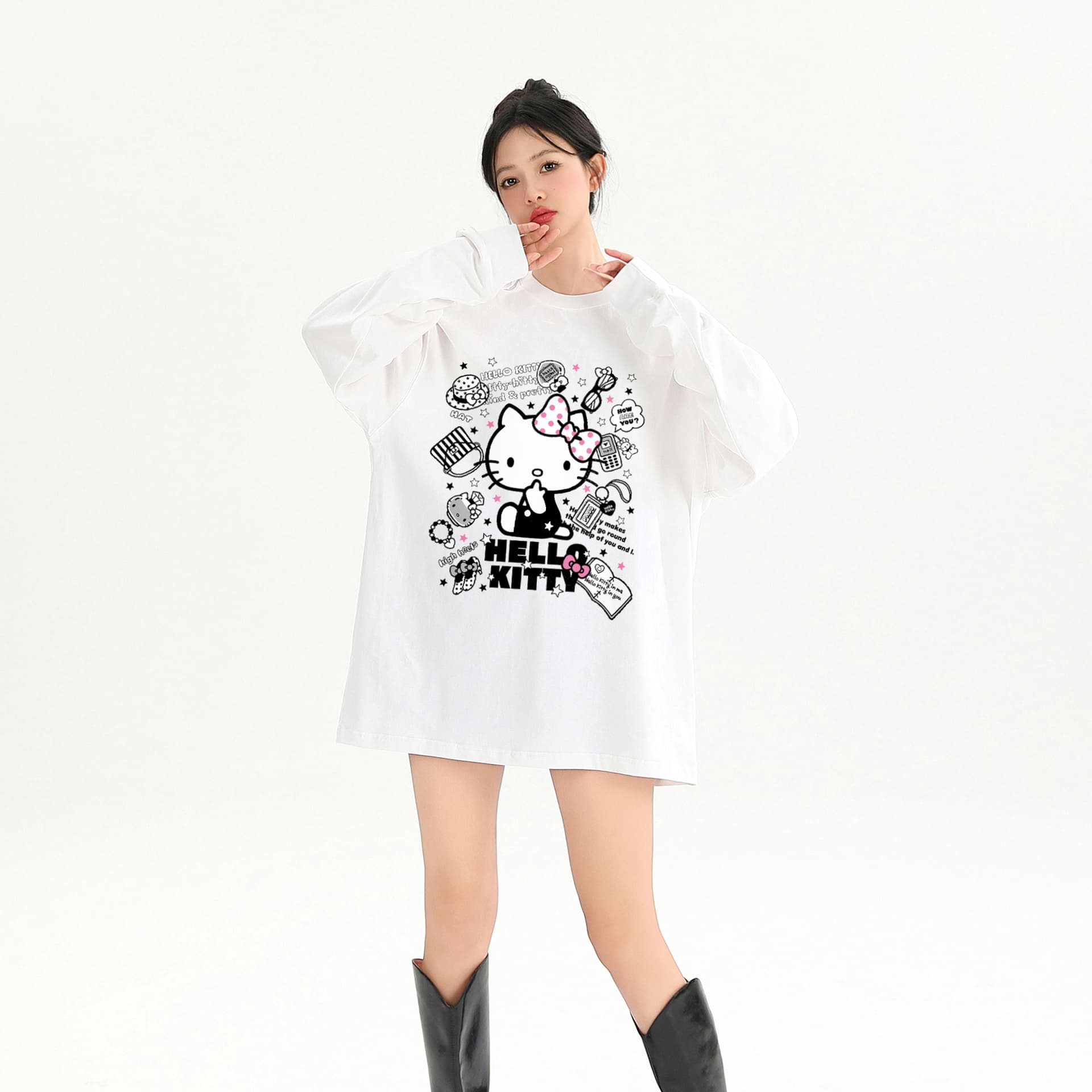 Футболка Sanrio x Hello Kitty Рубашка унисекс Hello Kitty T - изображение 4
