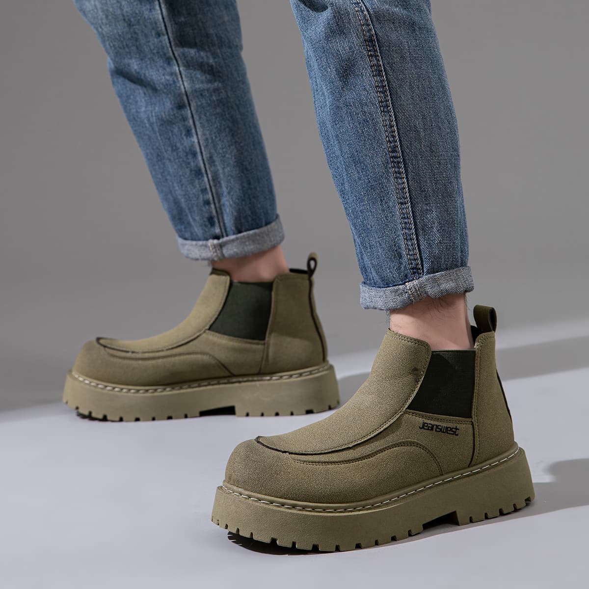 Ботинки JEANSWEST Искусственная замша Короткие армейские ботинки Мужские - изображение 4