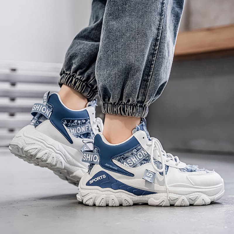 Кроссовки JEANSWEST Текстиль Синтетическая кожа MID Топ Толстая подошва Кроссовки Мужские - изображение 5