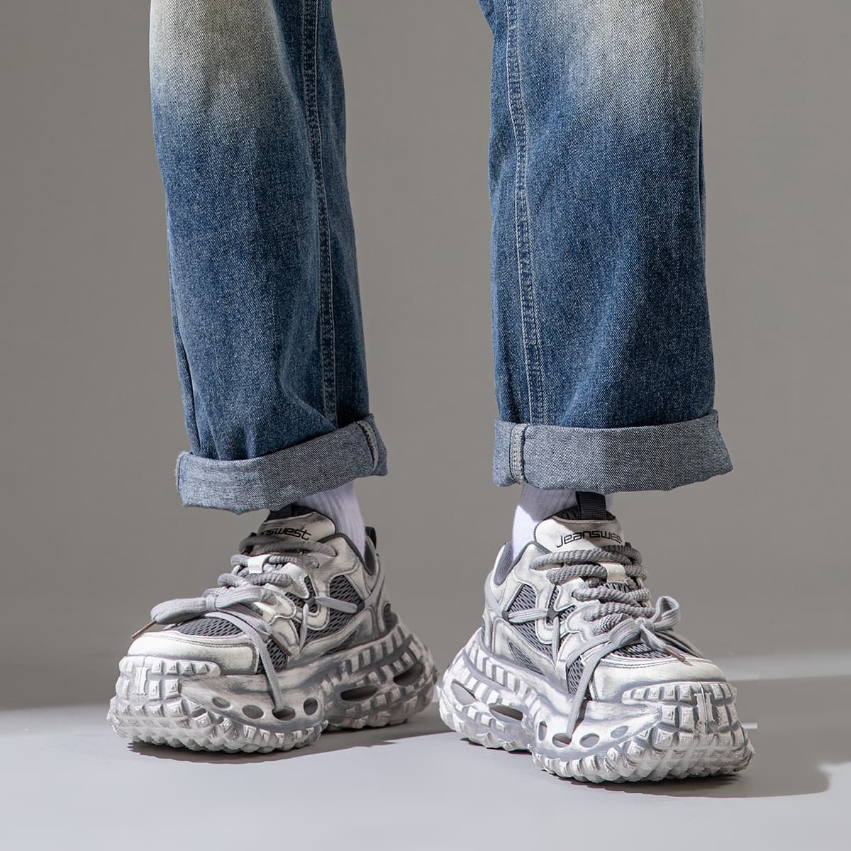 Кроссовки JEANSWEST Низкие кеды с толстой подошвой Мужские - изображение 5