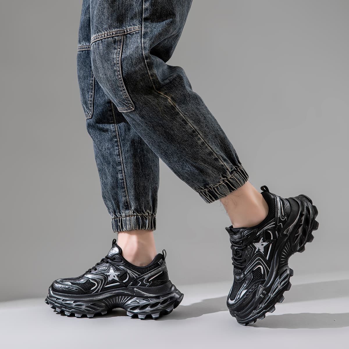 Кроссовки JEANSWEST Низкие кеды с толстой подошвой Мужские - изображение 5