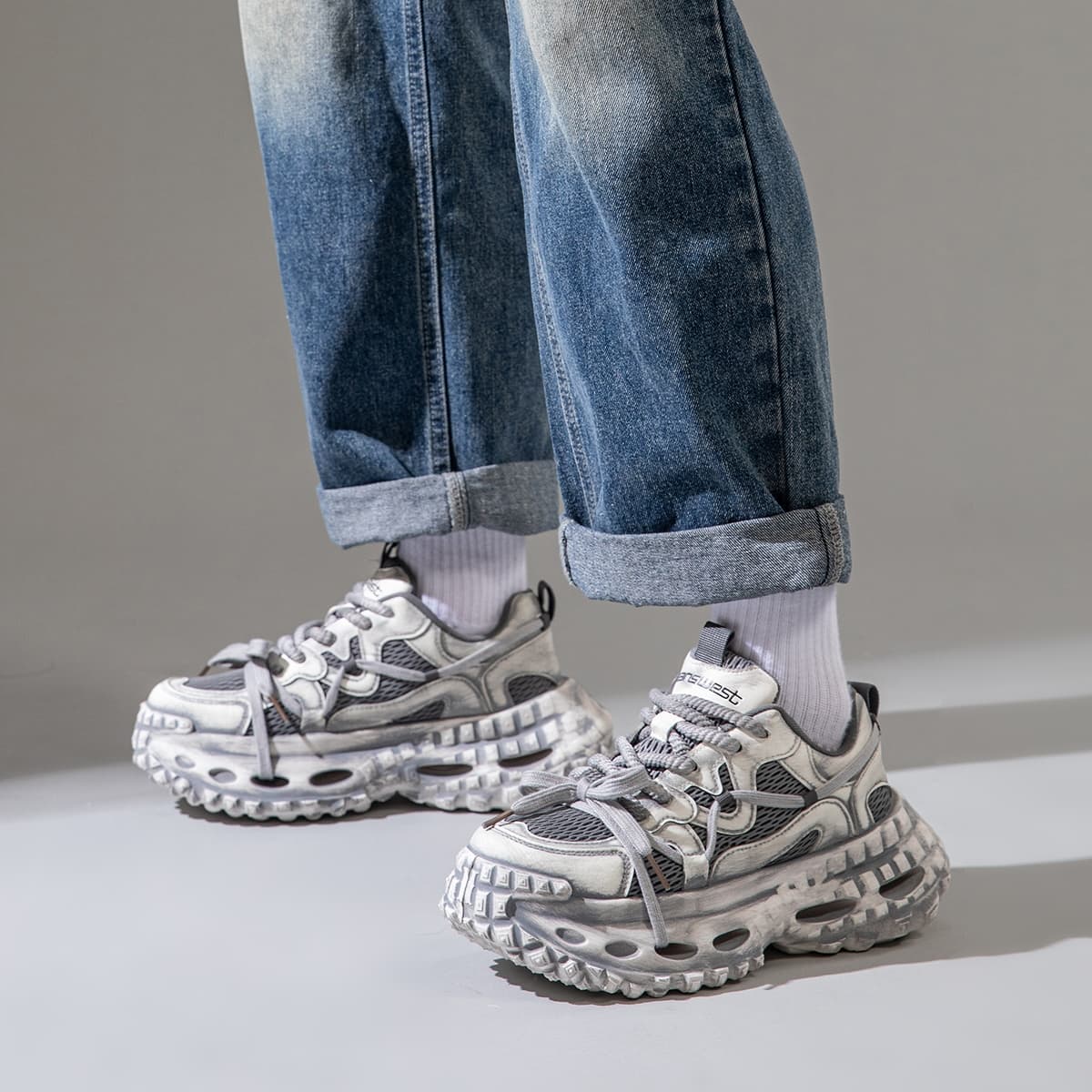 Кроссовки JEANSWEST Низкие кеды с толстой подошвой Мужские - изображение 4