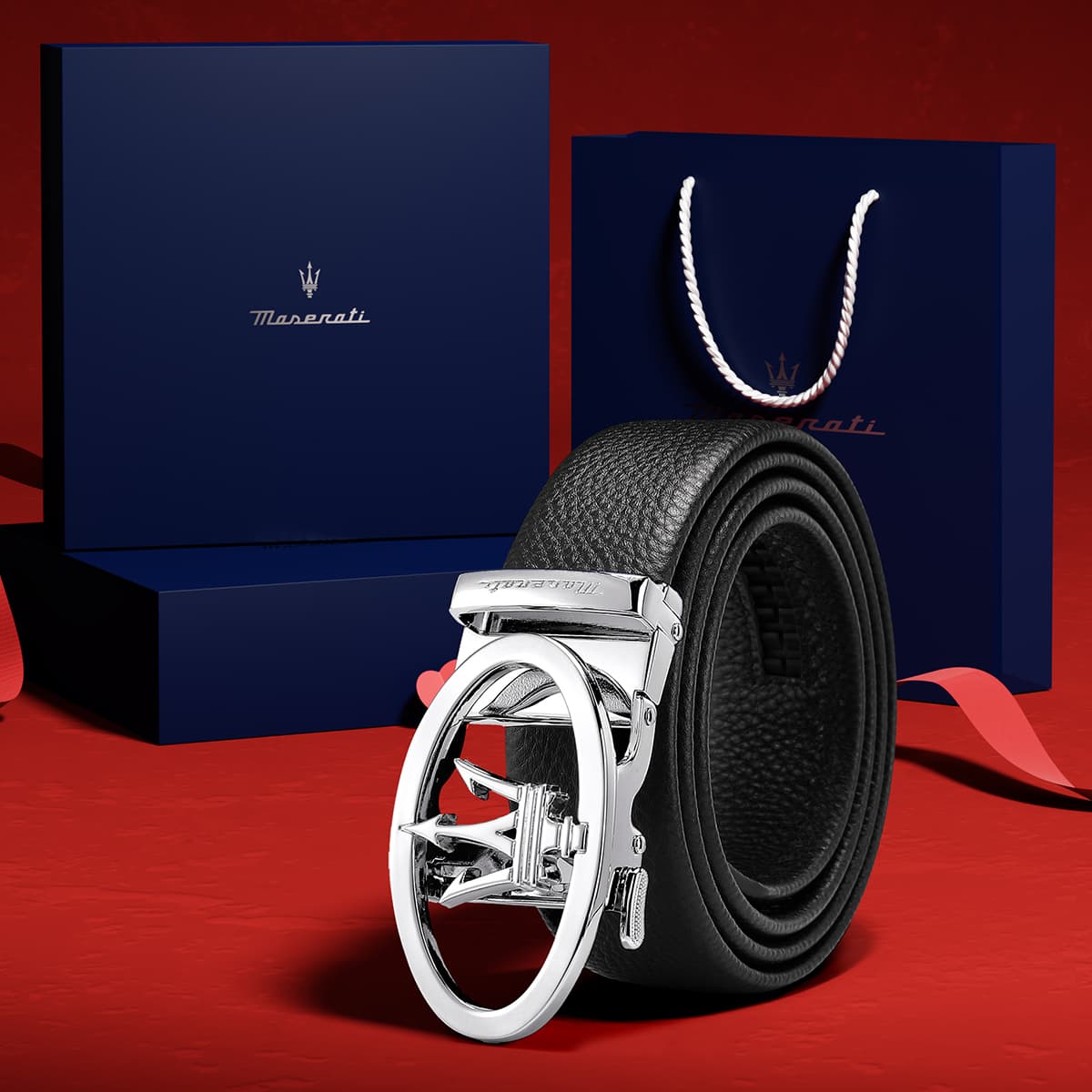 Ремень Maserati Ремни из коровьей кожи мужские 3,5 см - изображение 8