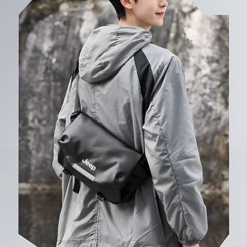 Сумка через плечо Jeep PVC Crossbody Bag Стандартная Мужская Мода Черная - изображение 5