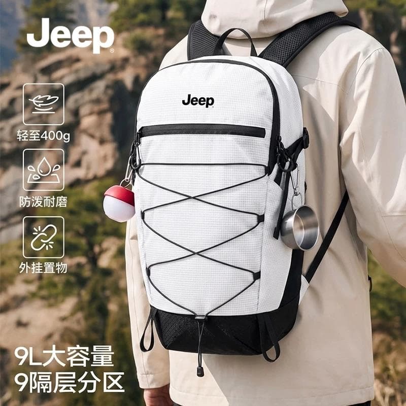 Jeep Рюкзак Оксфорд Черный Белый Мужской - изображение 5