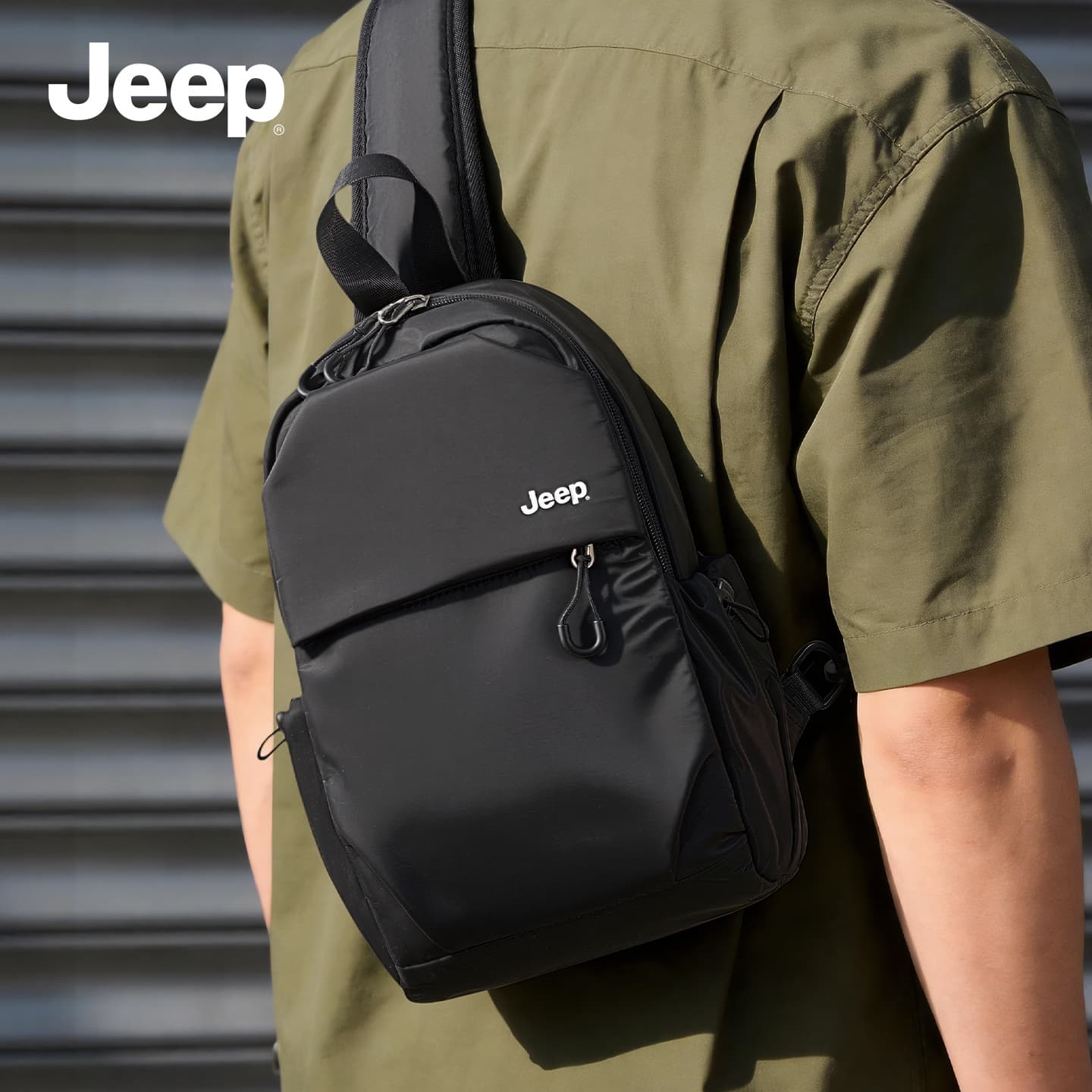 Нагрудная сумка Jeep Нейлон Сумки слинг Мужской Черный - изображение 2