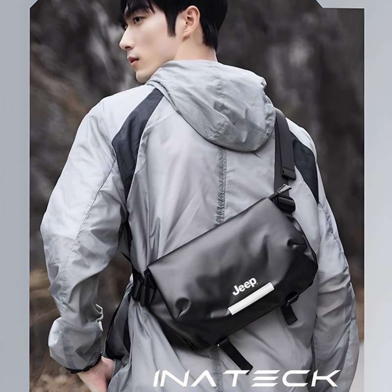 Сумка через плечо Jeep PVC Crossbody Bag Стандартная Мужская Мода Черная - изображение 3