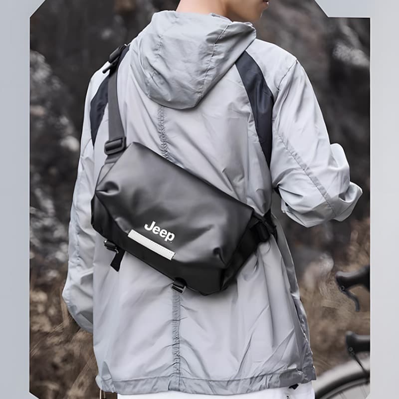Сумка через плечо Jeep PVC Crossbody Bag Стандартная Мужская Мода Черная - изображение 4