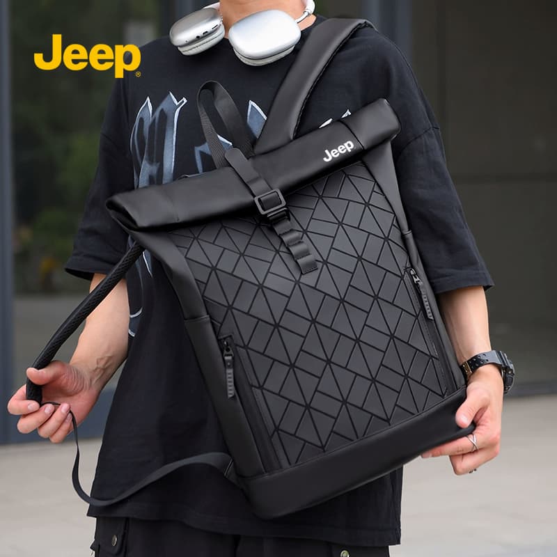 Рюкзак Jeep ПУ (полиуретан) Рюкзак Стандартный Мужской Черный - изображение 2