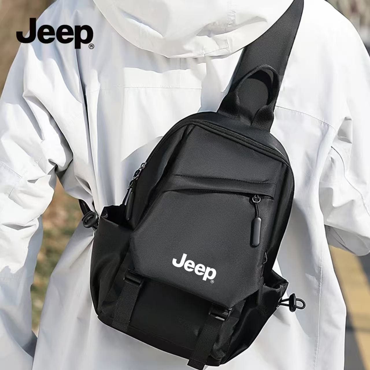 Нагрудная сумка Сумки слинг Jeep черные мужские - изображение 3