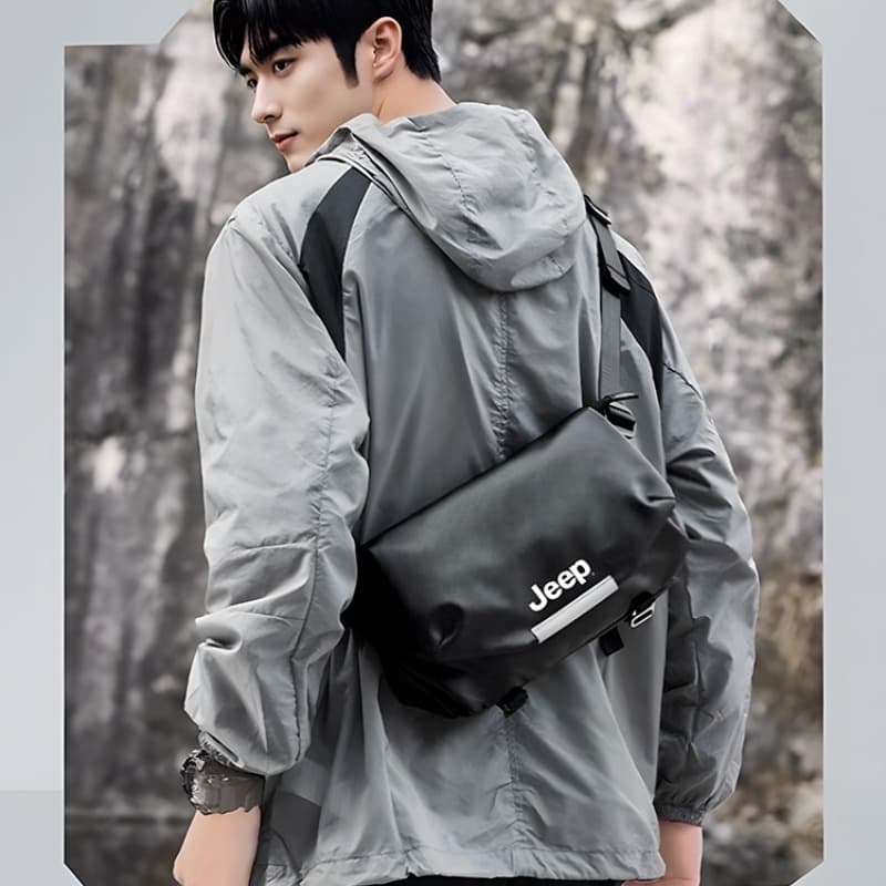 Сумка через плечо Jeep PVC Crossbody Bag Стандартная Мужская Мода Черная - изображение 2