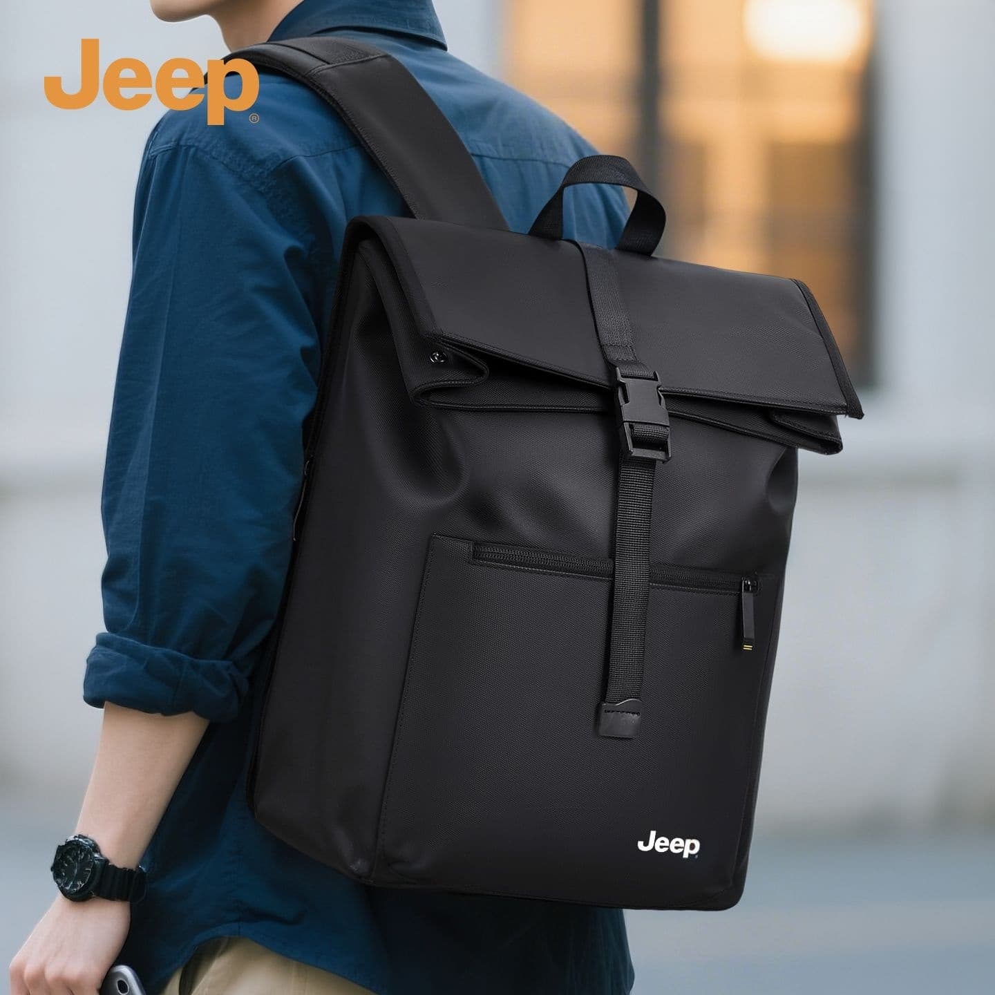 Рюкзак Рюкзаки Jeep Крутой черный Унисекс - изображение 3