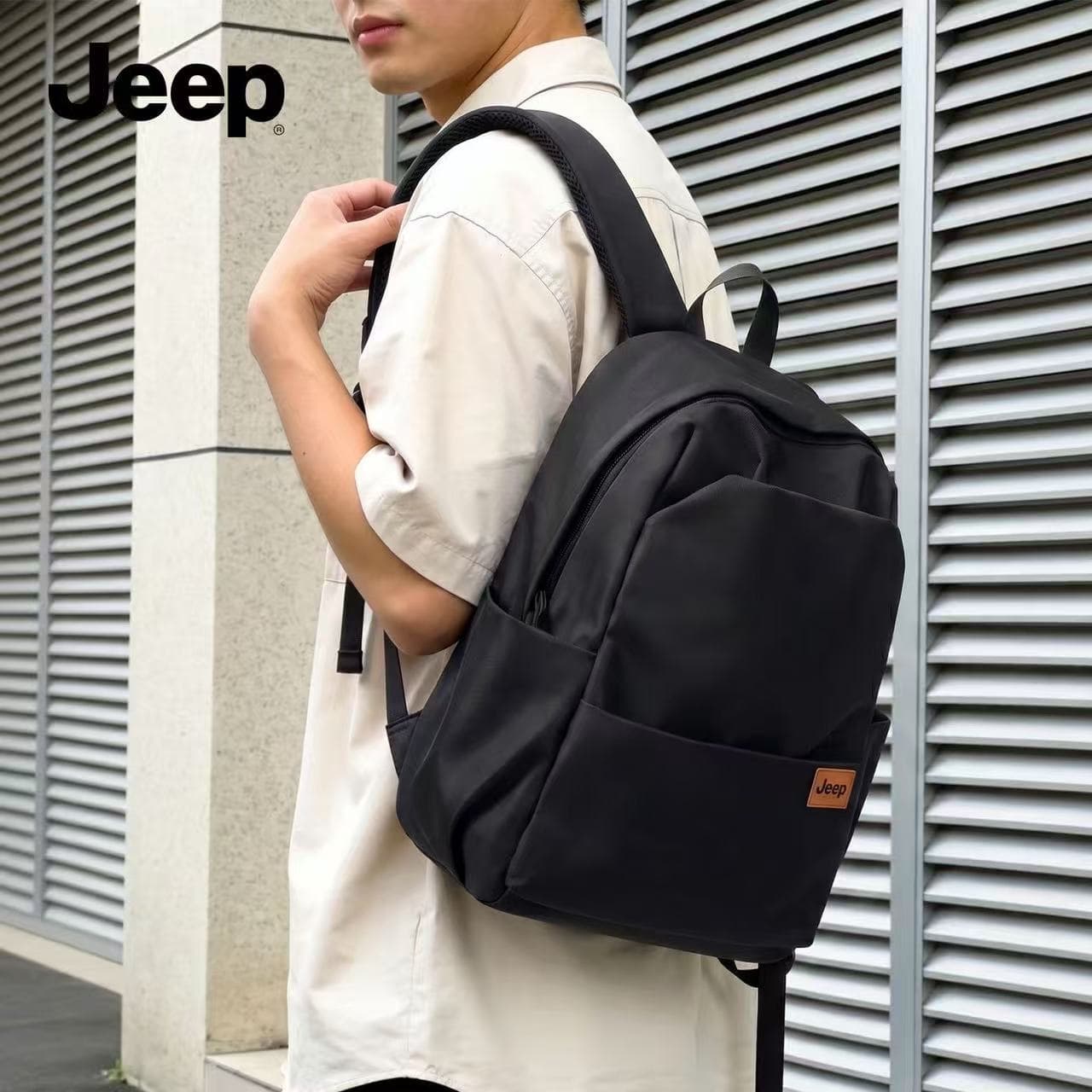 Рюкзак Рюкзак Jeep из нейлоновой ткани унисекс черный - изображение 3