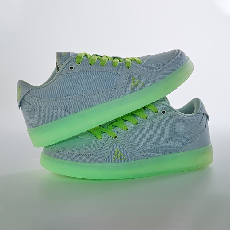 Кроссовки RIGORER Reaves Skate Shoes Low-Top Snow Mountain Blue Неон Зеленый (Фосфоресцентная Подкладочная ткань) Унисекс - изображение 8