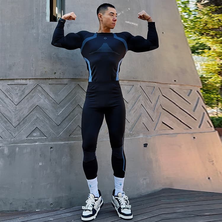 Спортивная одежда RIGORER Синий Черный Унисекс Спортивные Брюки - изображение 6