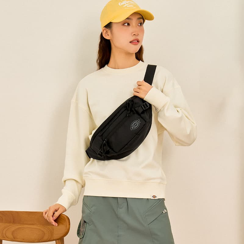 Поясная сумка Dickies Полиэстерная сумка через плечо сумка-слинг поясная сумка унисекс черная серая - изображение 5