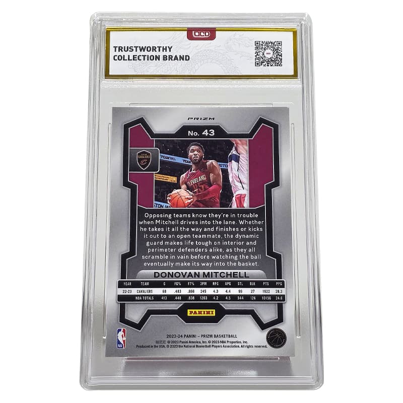 PANINI Donovan Mitchell Футбол Игрок Карта 23 24 PRIZM Ice Shatter Коллекция Сертифицированные Карты 1 Упаковка - изображение 2