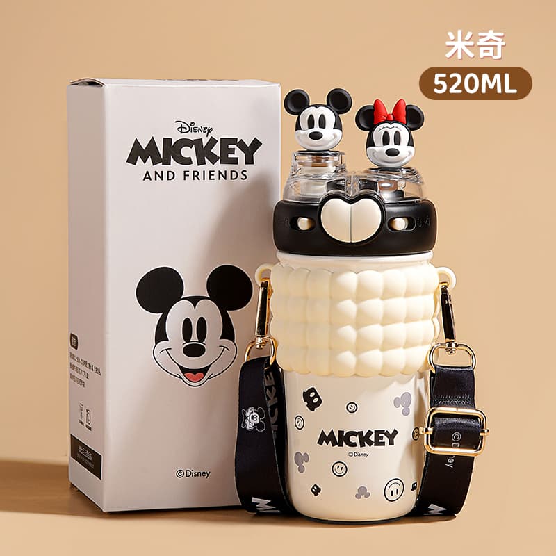 Disney Mickey Mouse Лотсо Сердце Два способа питья Mouth Лямки Настольная кружка с соломинкой сохраняющая тепло - изображение 2