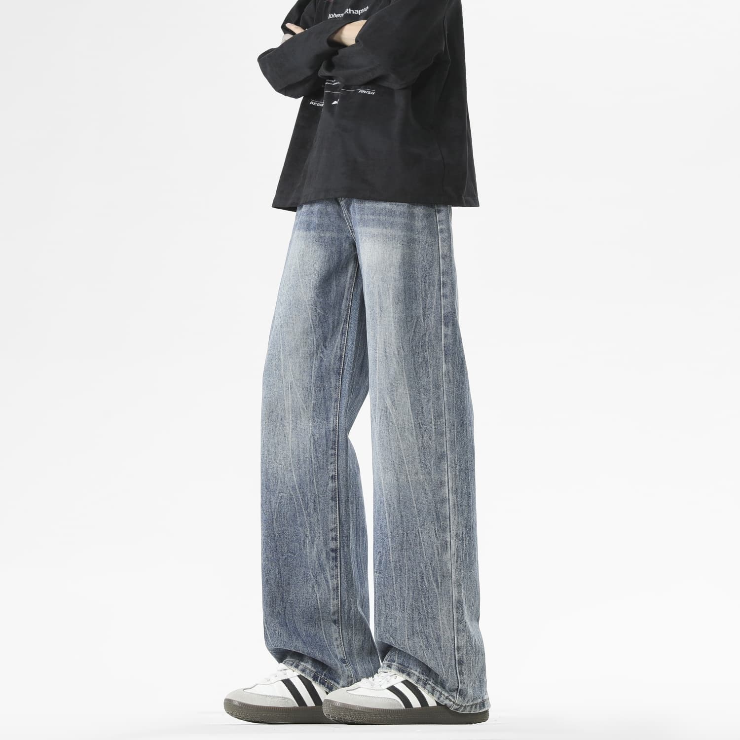 Штаны JEANSWEST Промытый синий Мужской Джинсы - изображение 4