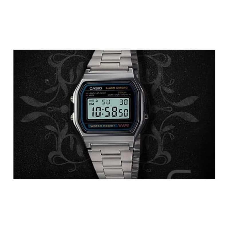 Часы CASIO Юность Маленький Серебряный Водонепроницаемый Кварцевый Механизм Часы Унисекс Черный Циферблат - изображение 2